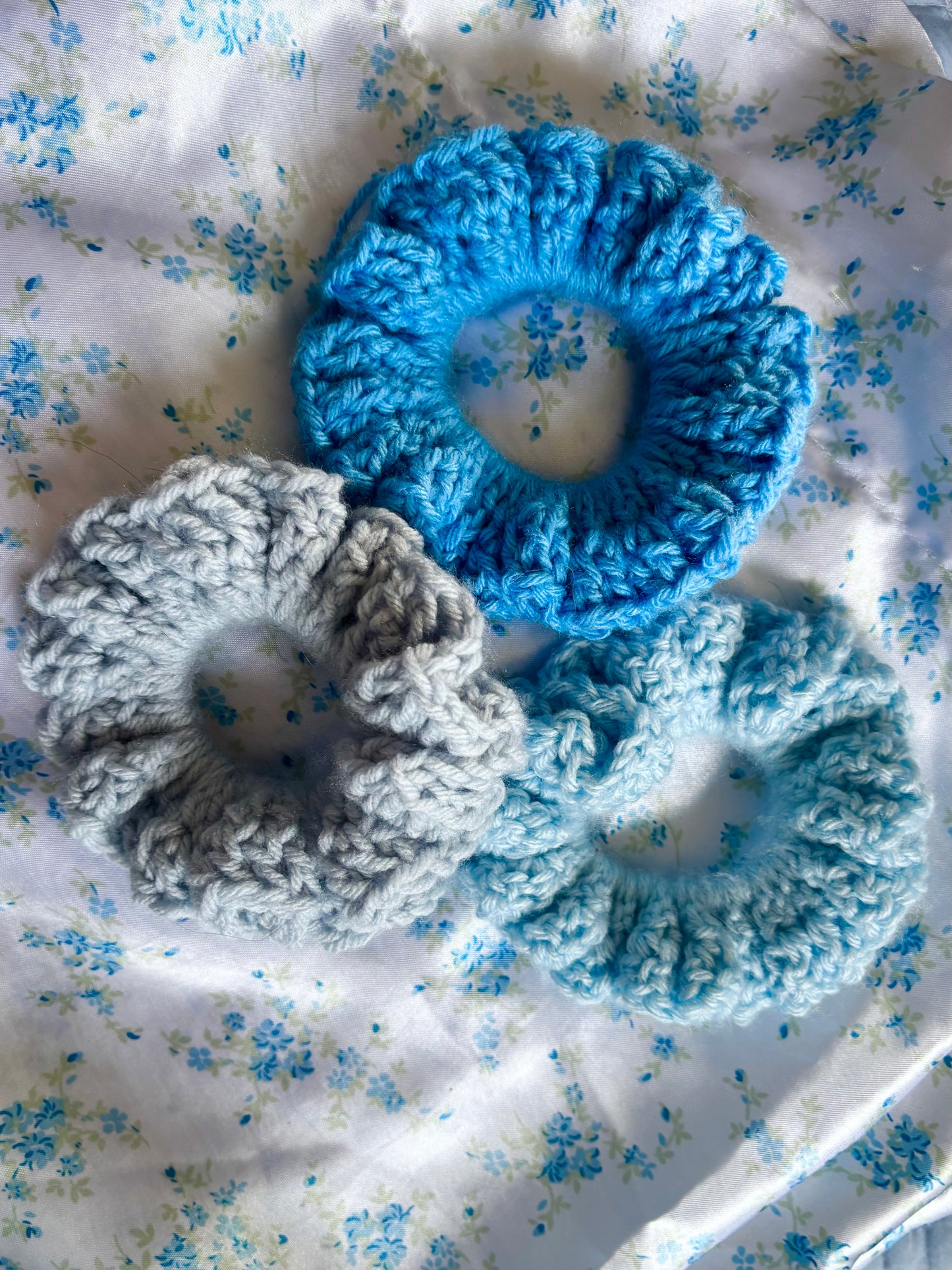 Beautiful Blue Scrunchie Set